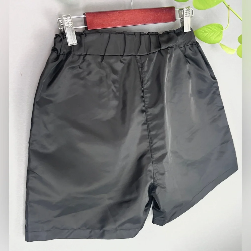 Black Nylon Mini Shorts Italian Size 36 XS - Picture 7 of 8